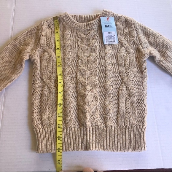 Cat & Jack Baby Cable Knit Oatmeal Heather Crewneck Sweater Size 18 M - Picture 5 of 10
